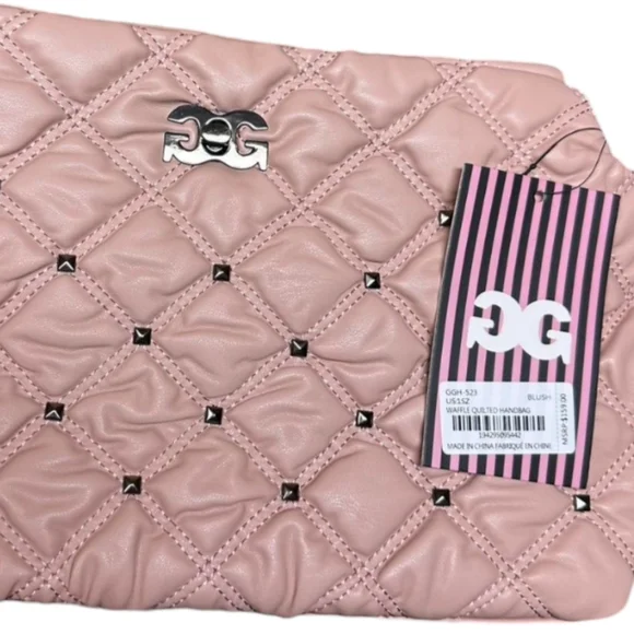 New! Gilda Paris Waffle Quilted Handbag in Blush Pink - Picture 4 of 4